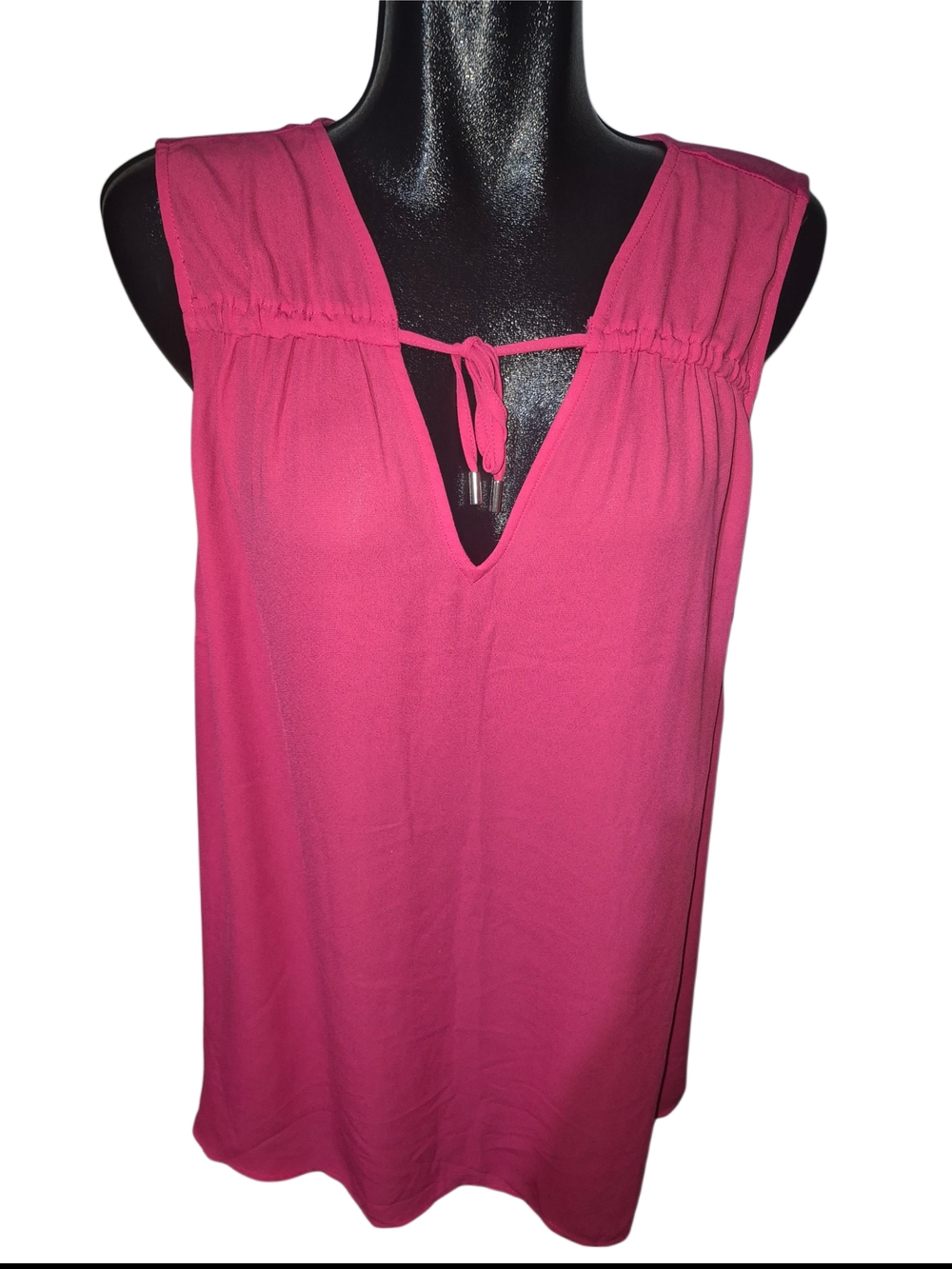 Penningtons Women's Pink Sleeveless Tie-Front V-Neck Top Size 2X
